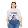 Thumbs Up Patriotic Gnome Celebrating the 4th of July Short Sleeve T-Shirt