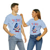 Thumbs Up Patriotic Gnome Celebrating the 4th of July Short Sleeve T-Shirt