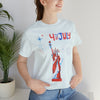 Statue of Liberty Home of the Brave and Free 4th of July Short Sleeve T-Shirt