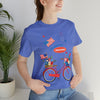 Celebrate Freedom Bike Ride Patriotic 4th of July Short Sleeve T-Shirt