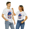 Home of the Brave Patriotic Gnome 4th of July Short Sleeve T-Shirt