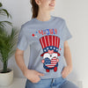 Patriotic Gnome Showing Love on the 4th of July Short Sleeve T-Shirt