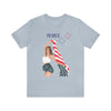 Cute Patriotic and Free Lady Celebrating the 4th of July Short Sleeve T-Shirt