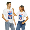 Brave and Patriotic Gnome on the 4th of July Short Sleeve T-Shirt