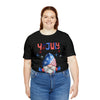 Thumbs Up Patriotic Gnome Celebrating the 4th of July Short Sleeve T-Shirt