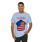 Patriotic Red, White and Blue Casual Shirt 4th of July Short Sleeve T-Shirt