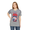 Patriotic Gnome Showing Love on the 4th of July Short Sleeve T-Shirt