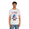 Thumbs Up Patriotic Gnome Celebrating the 4th of July Short Sleeve T-Shirt