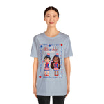 Celebrating 4th of July Patriotic Girls Short Sleeve T-Shirt