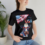 Mother Moo Patriotic USA Cow 4th of July Short Sleeve T-Shirt