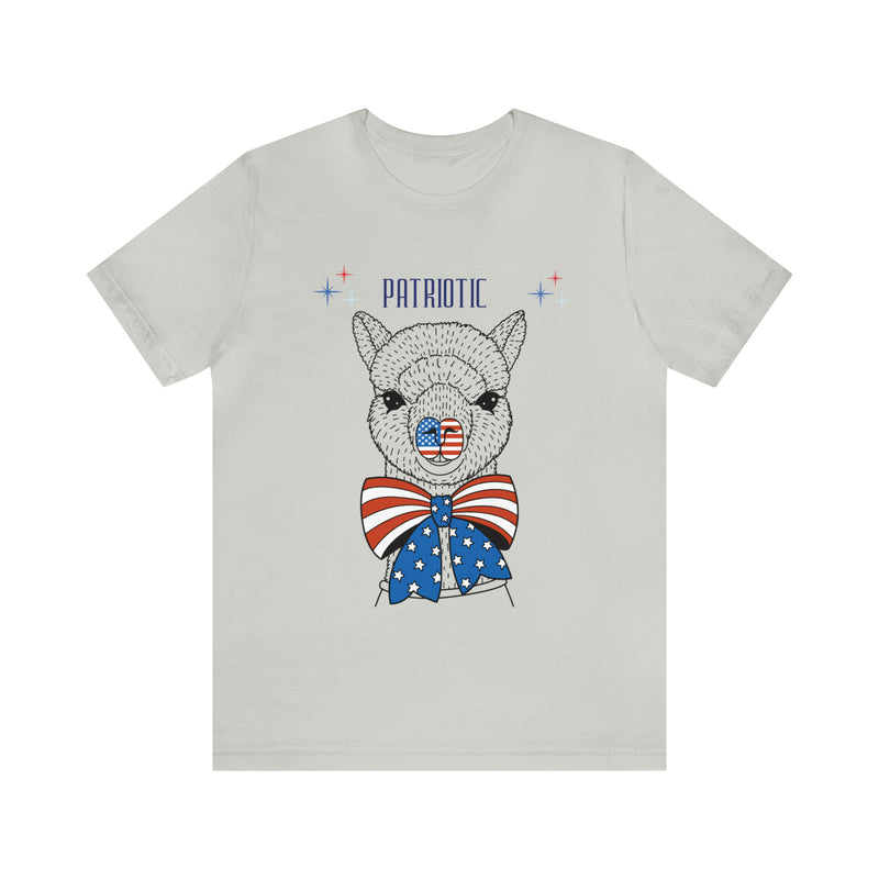 Patriotic Llama Love on the 4th of July Short Sleeve T-Shirt