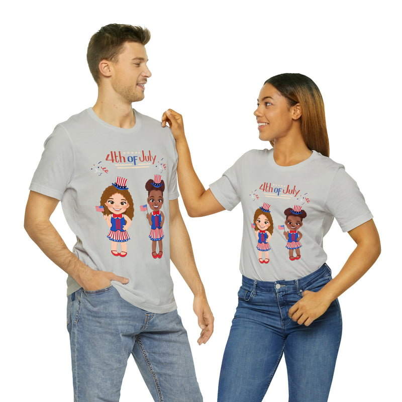 Celebrate With Us Patriotic Girls 4th of July Short Sleeve T-Shirt