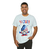 Thumbs Up Patriotic Gnome Celebrating the 4th of July Short Sleeve T-Shirt