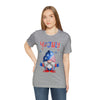 Thumbs Up Patriotic Gnome Celebrating the 4th of July Short Sleeve T-Shirt