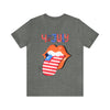Patriotic Lips Being Funny on the 4th of July Short Sleeve T-Shirt