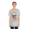 Cute Brave and Free Patriotic Dog on the 4th of July Short Sleeve T-Shirt