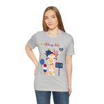 Mother Giraffe Happy 4th of July Short Sleeve T-Shirt