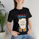 Cheers to Freedom Let's Have a Beer Red Sparkles 4th of July Short Sleeve T-Shirt