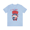 Patriotic Gnome Showing Love on the 4th of July Short Sleeve T-Shirt