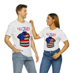 Patriotic Red, White and Blue Casual Shirt 4th of July Short Sleeve T-Shirt