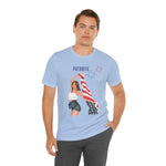 Cute Patriotic and Free Lady Celebrating the 4th of July Short Sleeve T-Shirt