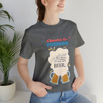 Cheers to Freedom Let's Have a Beer Red Sparkles 4th of July Short Sleeve T-Shirt