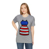 Patriotic Red, White and Blue Lady Casual Dress 4th of July Short Sleeve T-Shirt