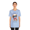 Cute Brave and Free Patriotic Dog on the 4th of July Short Sleeve T-Shirt