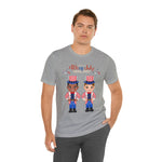 Patriotic and Brave Boys Celebrating 4th of July Short Sleeve T-Shirt