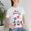 Happy Independence Day From the Rocking Gnome Band Celebrating the 4th of July Short Sleeve T-Shirt