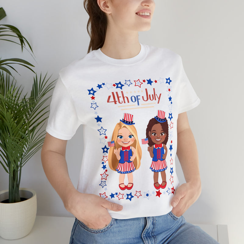 4th of July Patriotic Girls Short Sleeve T-Shirt