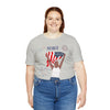 The Joy of Being Patriotic Lady Celebrating the Land of the Free 4th of July Short Sleeve T-Shirt