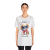 Cute Brave and Free Patriotic Dog on the 4th of July Short Sleeve T-Shirt