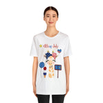 Mother Giraffe Happy 4th of July Short Sleeve T-Shirt