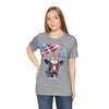 Mother Moo Patriotic USA Cow 4th of July Short Sleeve T-Shirt