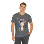 Mother Giraffe Happy 4th of July Short Sleeve T-Shirt