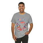 Celebrate Freedom Bike Ride Patriotic 4th of July Short Sleeve T-Shirt