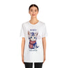 Cute Brave and Free Patriotic Cat on the 4th of July Short Sleeve T-Shirt