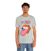Patriotic Lips Being Funny on the 4th of July Short Sleeve T-Shirt