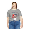The Joy of Being Patriotic Lady Celebrating the Land of the Free 4th of July Short Sleeve T-Shirt