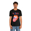 Patriotic Lips Being Funny on the 4th of July Short Sleeve T-Shirt