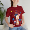 Mother Giraffe Happy 4th of July Short Sleeve T-Shirt