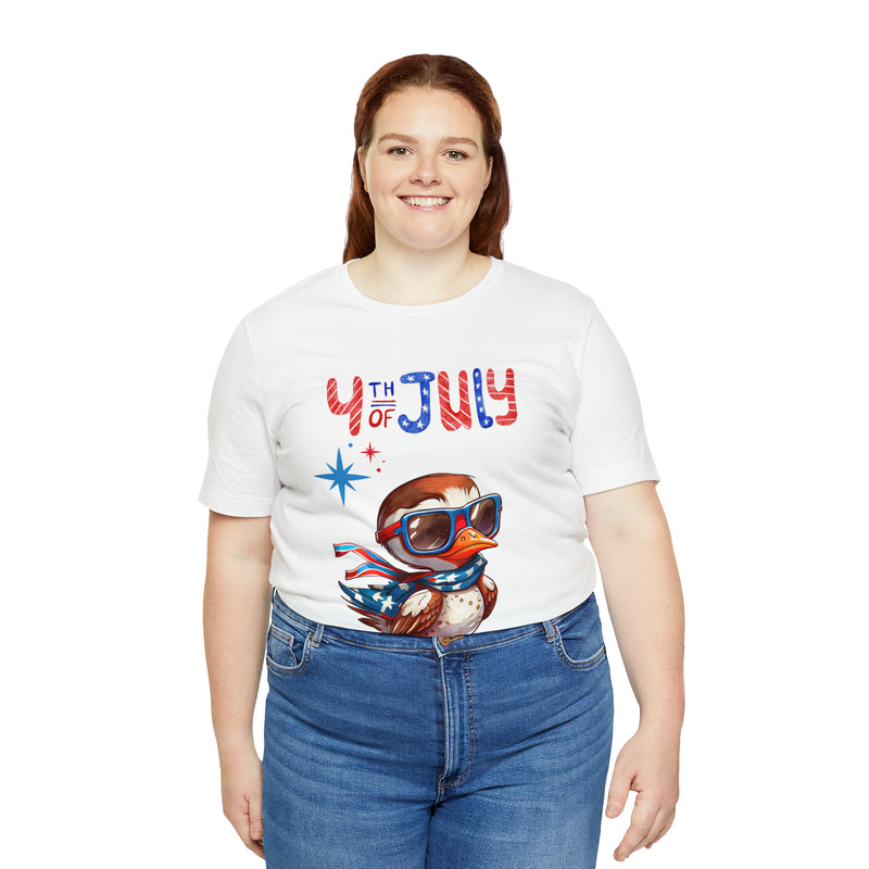 Cool Patriotic Little Bird on the 4th of July Short Sleeve T-Shirt