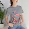 Celebrate Freedom Bike Ride Patriotic 4th of July Short Sleeve T-Shirt