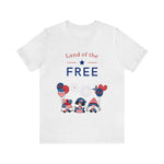 Land of the Free Gnomes Celebrating the 4th of July Short Sleeve T-Shirt